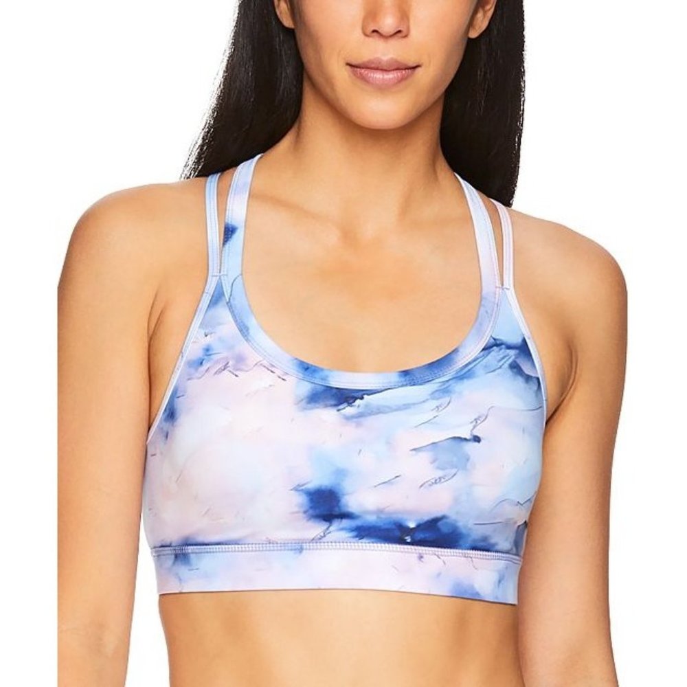 Gaiam Sports Bra Size XS Shiva Athletic Strappy Blue Ice Yoga Medium Support NEW